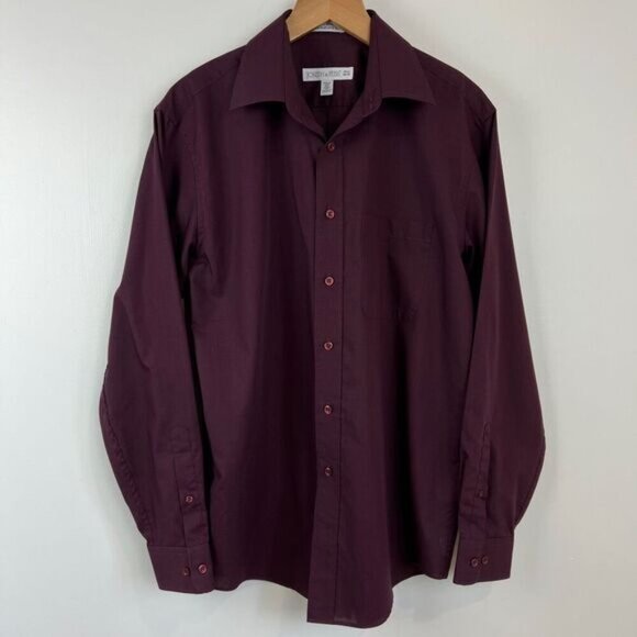 Joseph & Feiss Men's Size 15 1/2 34/35 Plum Purple Long Sleeve Dress Shirt - Picture 1 of 10